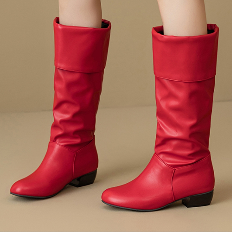 Sewing Fleece - Bottes hautes plissées à enfiler pour