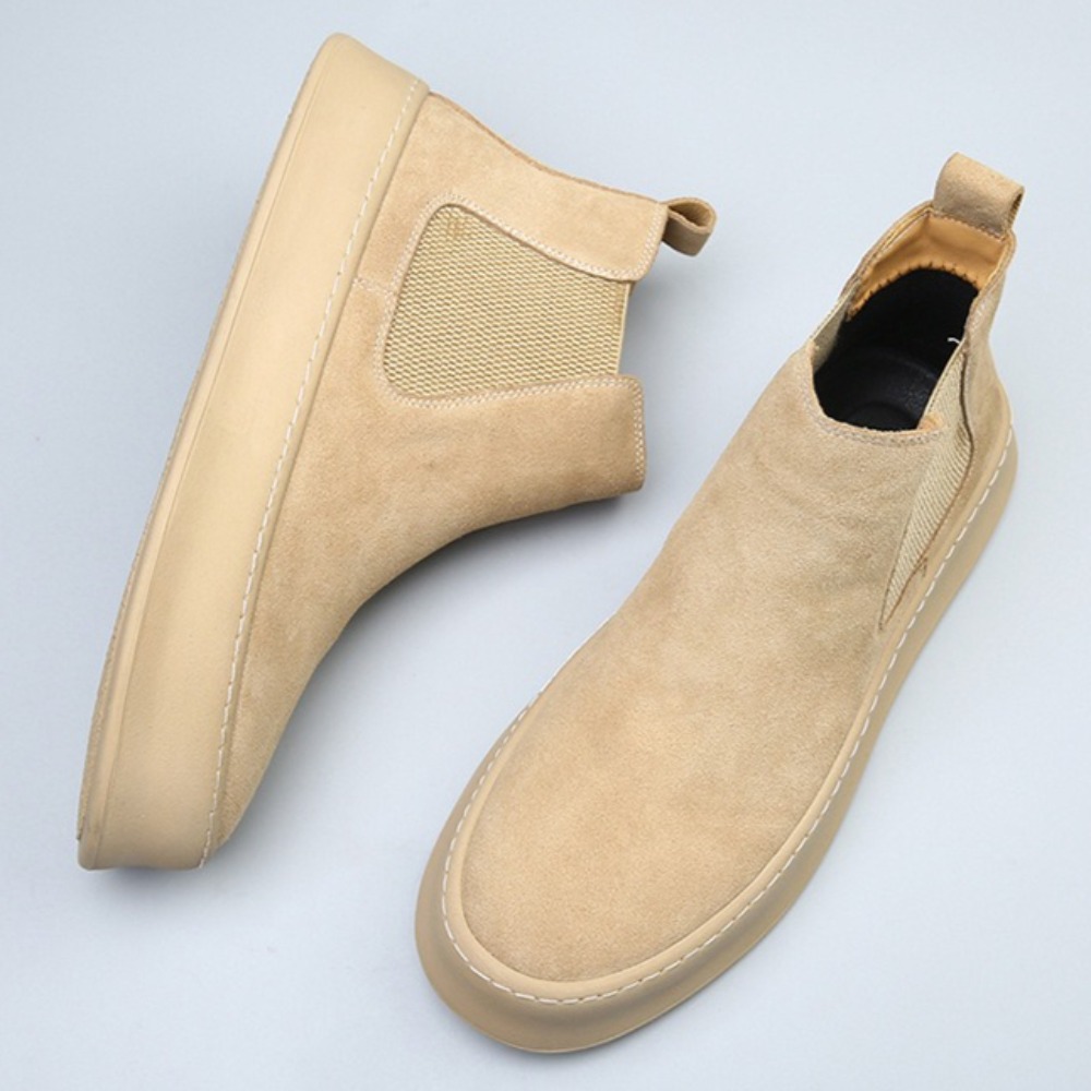 Sewing Latex - Bottines Chelsea en cuir pour hommes,