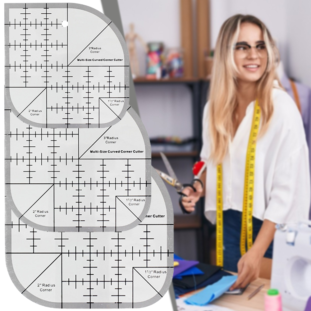 Quilting Ruler Square - Règle de coupe d'angle incurvée antidérapante