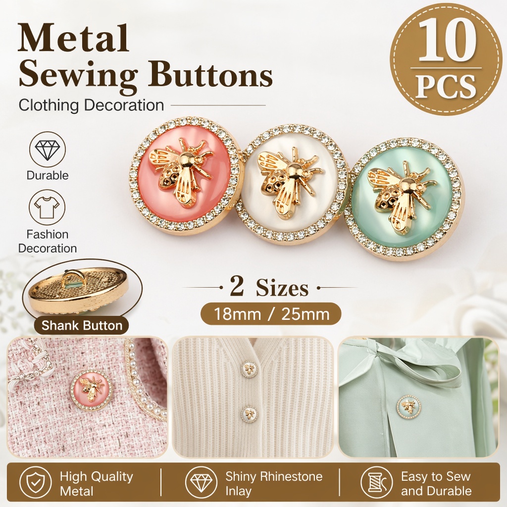 Button Hole Cutter - Boutons décoratifs en métal avec strass