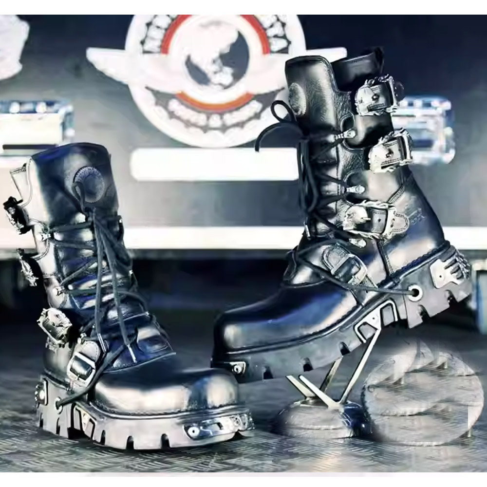 Sewing Zipper - Nouvelles bottes de moto punk pour