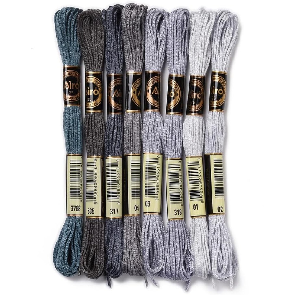 Embroidery Floss Thread - 8 écheveaux 70 Yards gris Bracelets