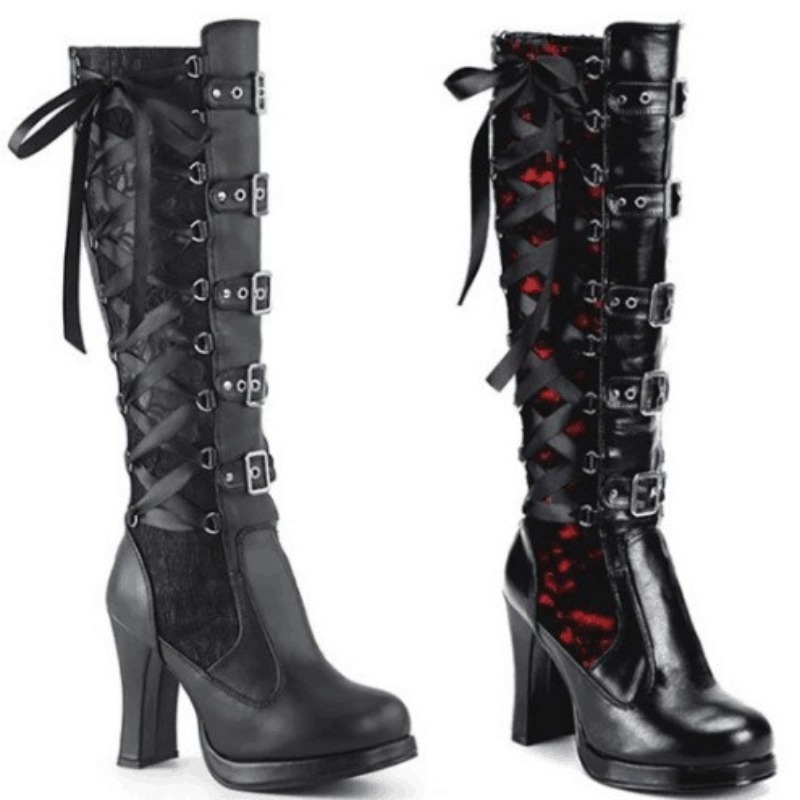 Sewing Garment - Bottes hautes pour femmes style punk