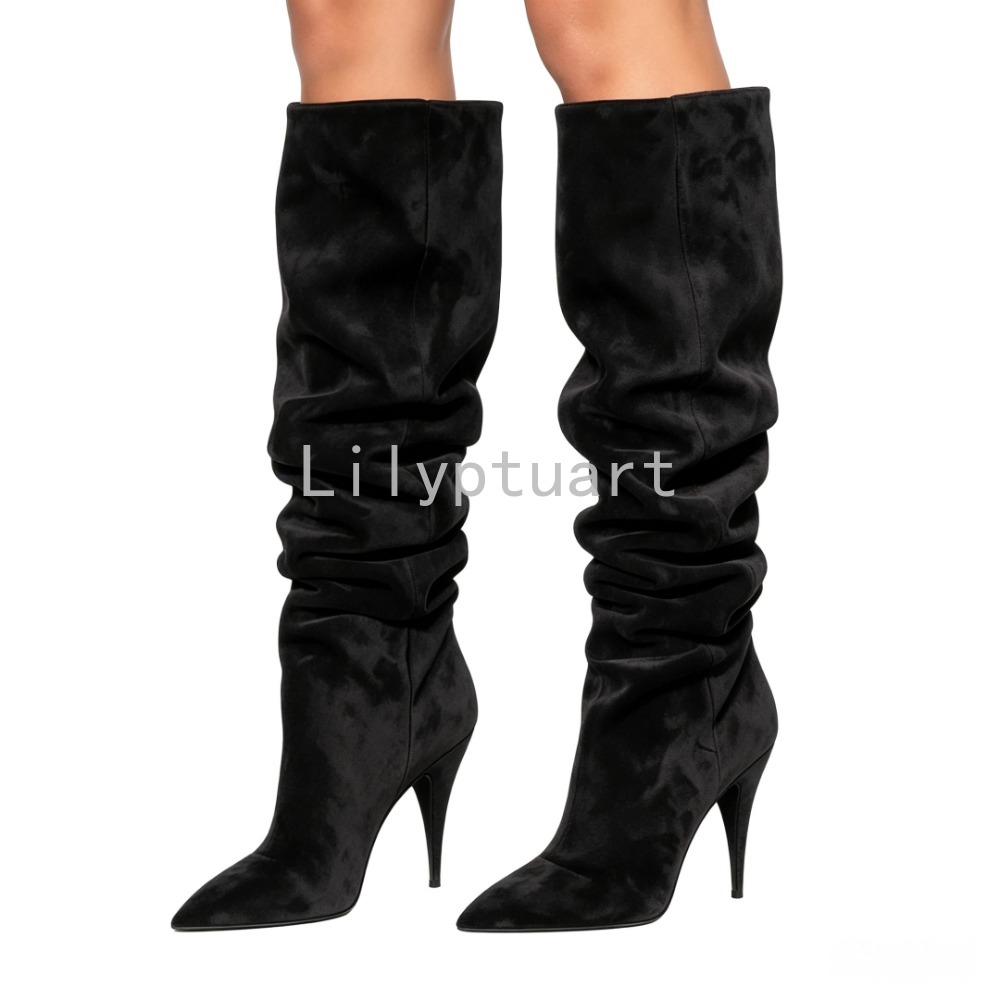 Bottes hautes en daim bleu pou - Sewing Fleece avis et prix