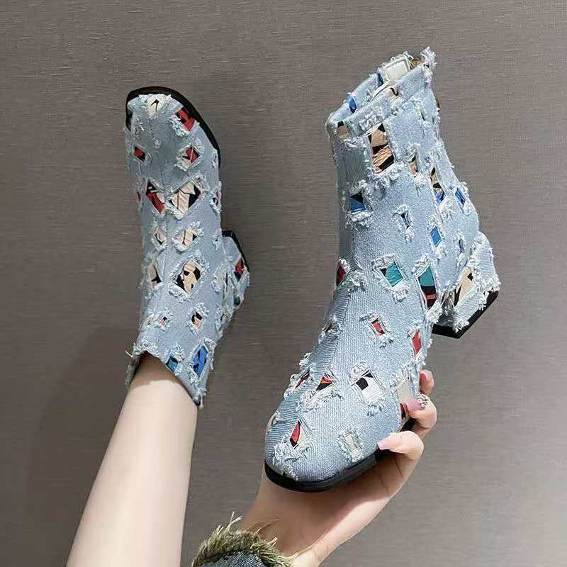 Chaussures en Denim à semelles - Sewing Zipper avis et prix