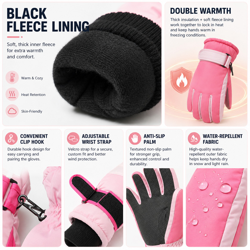 Gants de ski d'hiver pour enfa - Sewing Fleece avis et prix