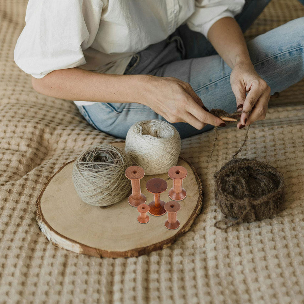 Ensemble de 7 bobines en bois, - Sewing Knit avis et prix