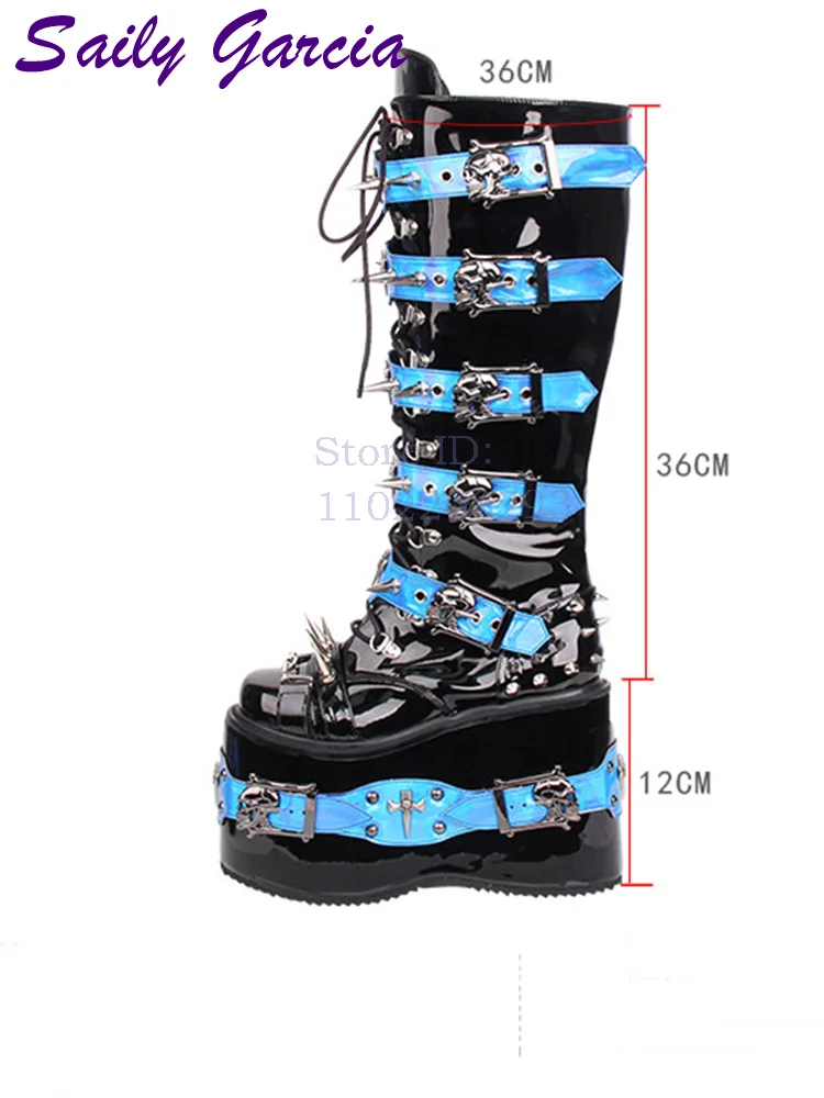 Bottes hautes punk à rivets tê - Sewing Zipper avis et prix