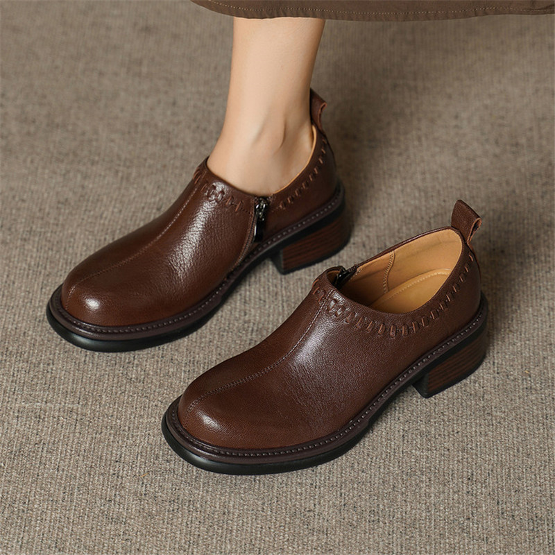 Chaussures en cuir véritable p - Sewing Zipper avis et prix