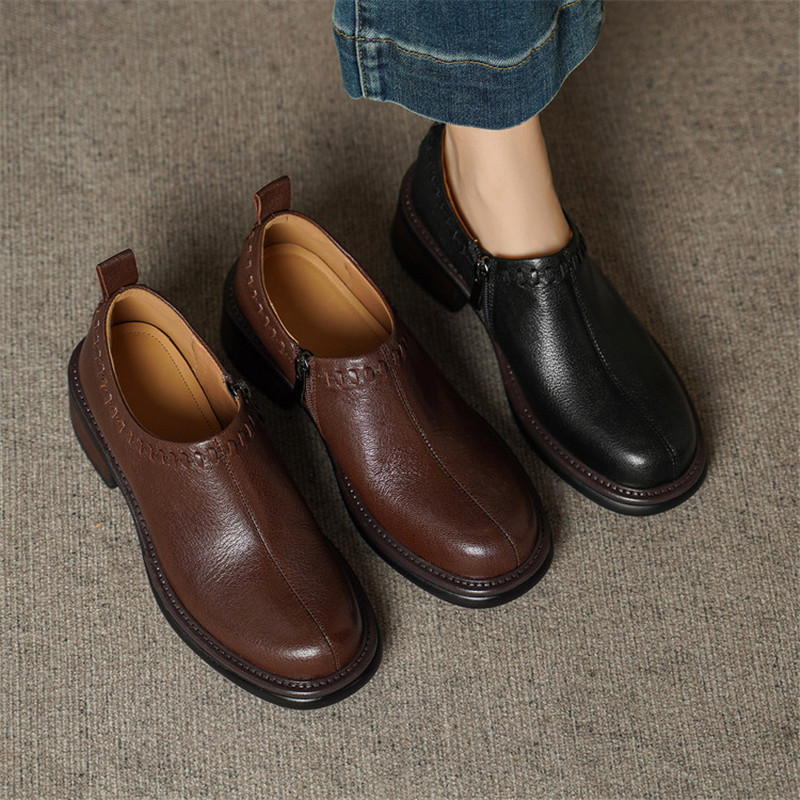 Chaussures en cuir véritable p - Sewing Zipper avis et prix