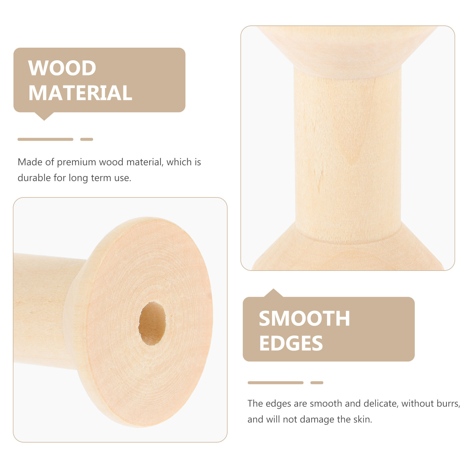 5 bobines en bois naturel, lis - Sewing Knit avis et prix